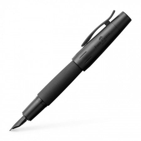 E-Motion Pure Black Fountain Pen, Extra Fine, Anodized Aluminium
